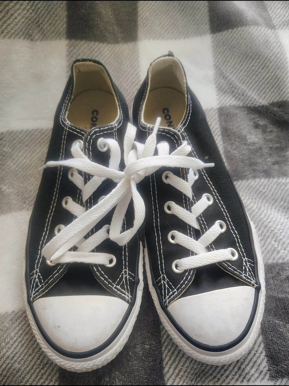 Converse Black & White Kids Low-Top Canvas Sneakers